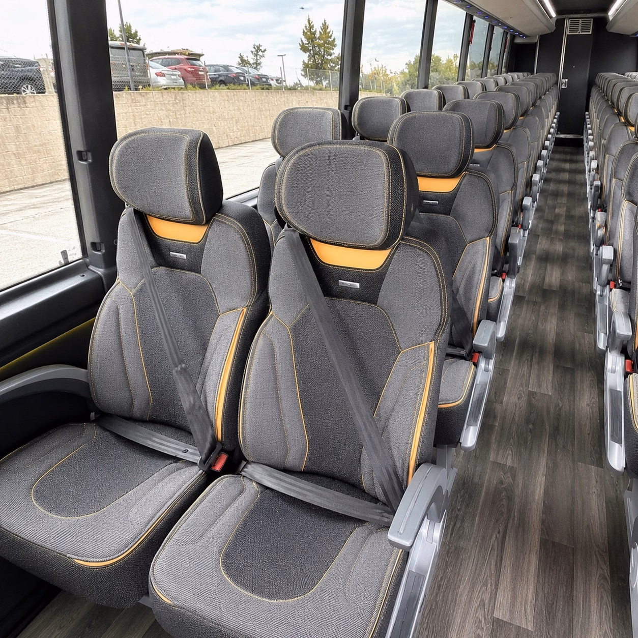 56 passenger charter bus interior