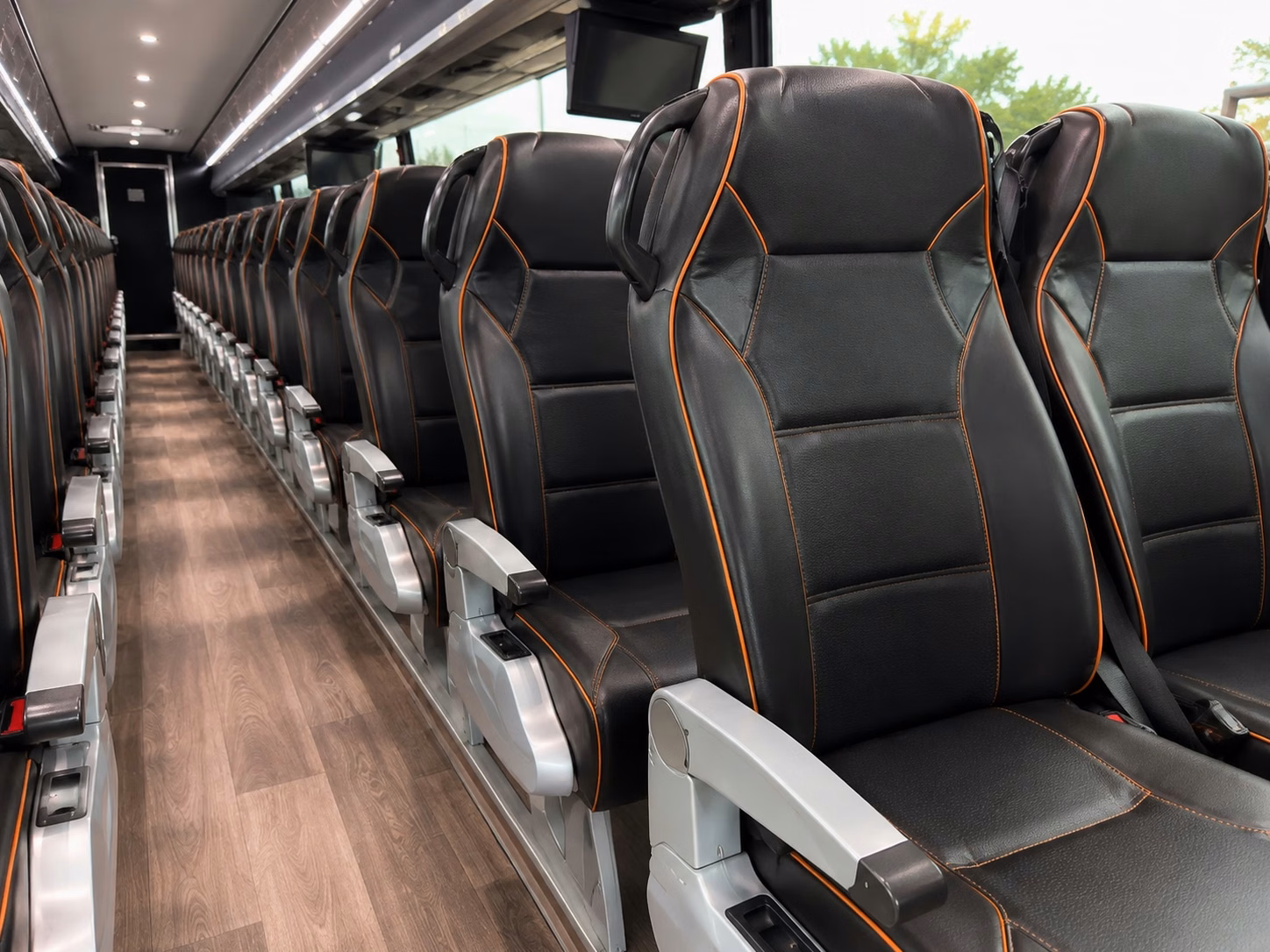 lexington charter bus rental interior